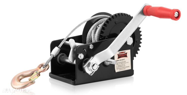Troliu manual cablu otel sau chinga Dragon Winch de 2500 lbs (trage 1133kg) - 2