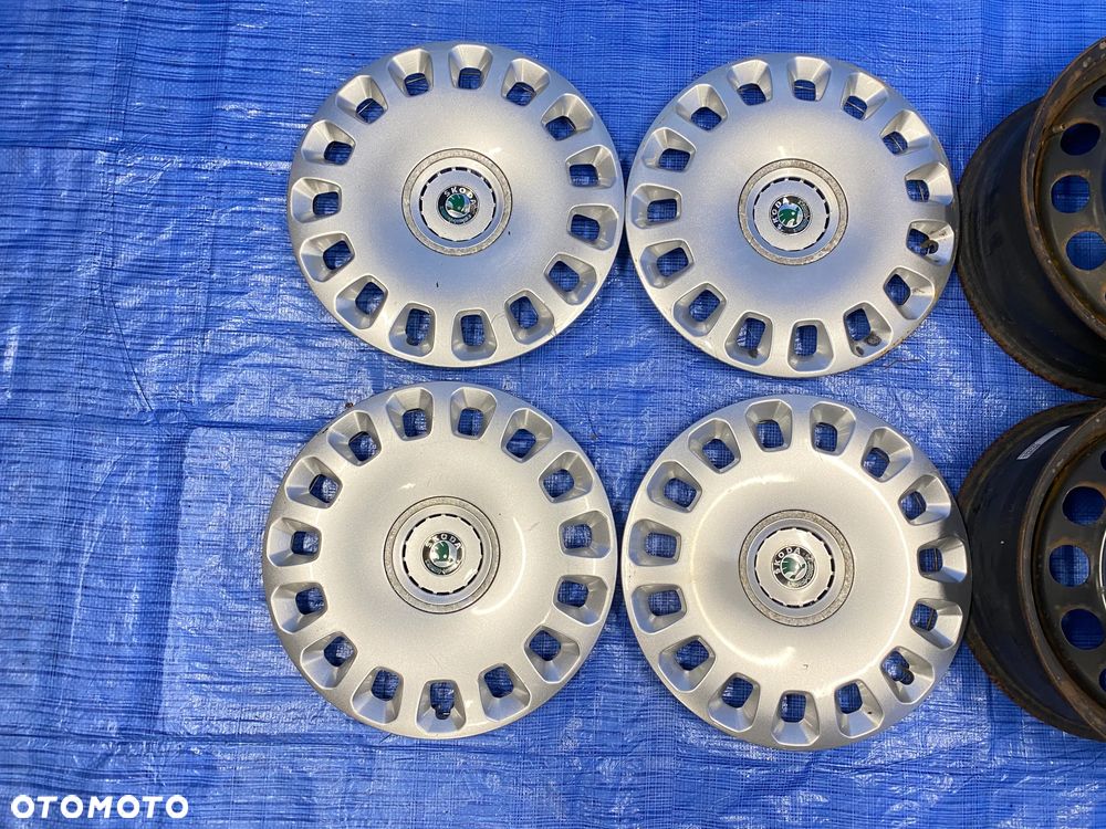 KOŁA KOŁO FELGA STALOWE 6J 16" 5X112; 57,1mm ET50 KOMPLET ; KOŁPAKI OE AD516012 SKODA FABIA SUPERB YETI OCTAVIA SEAT VW AUDI ITP. - 6