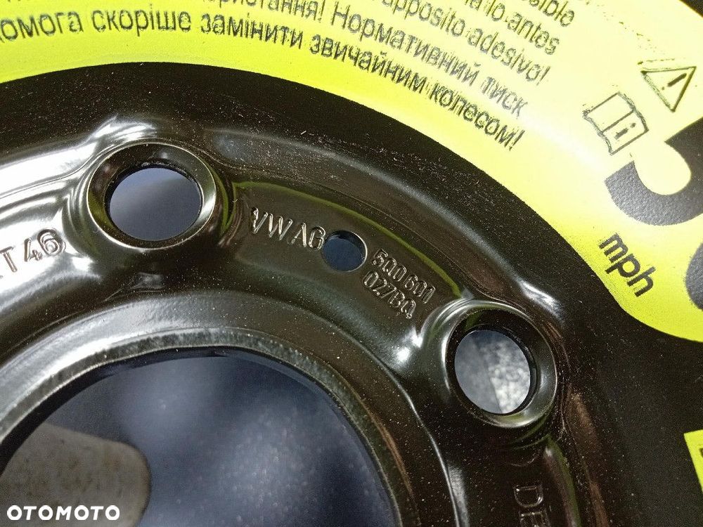 SKODA OCTAVIA IV KOŁO DOJAZDOWE ZAPASOWE 6,5JX16 ET46 5X112 5Q0601027BR - 3