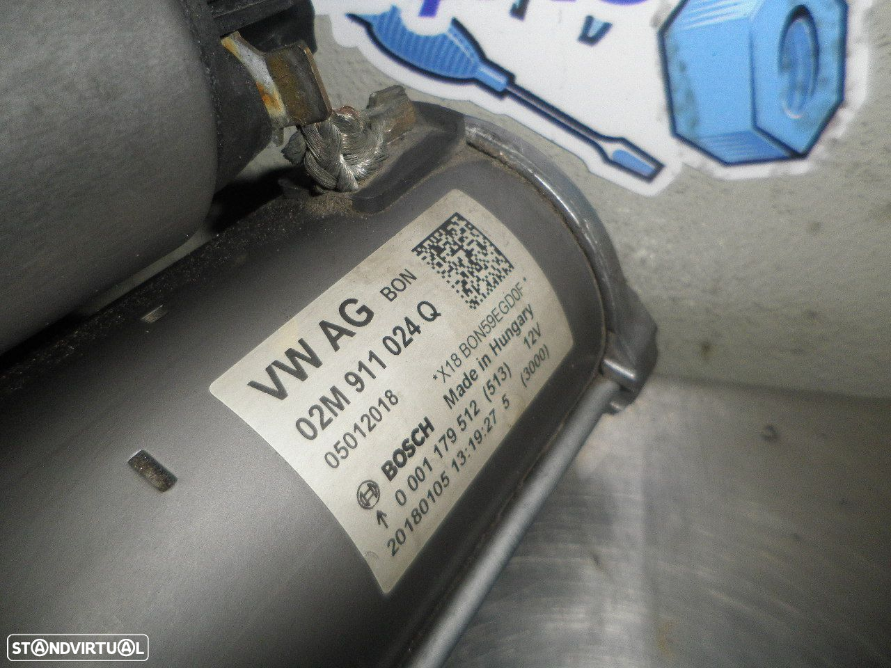 Motor De Arranque 02M911024Q    0001179512 VW POLO 6  2018 1.0I 75CV 5P CINZA - 2