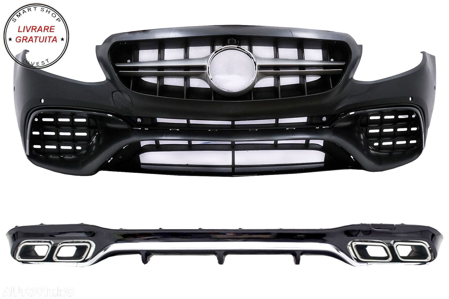Pachet Exterior Mercedes E-Class W213 (2016-2019) E63 Design cu Difuzor si Ornamen- livrare gratuita - 1