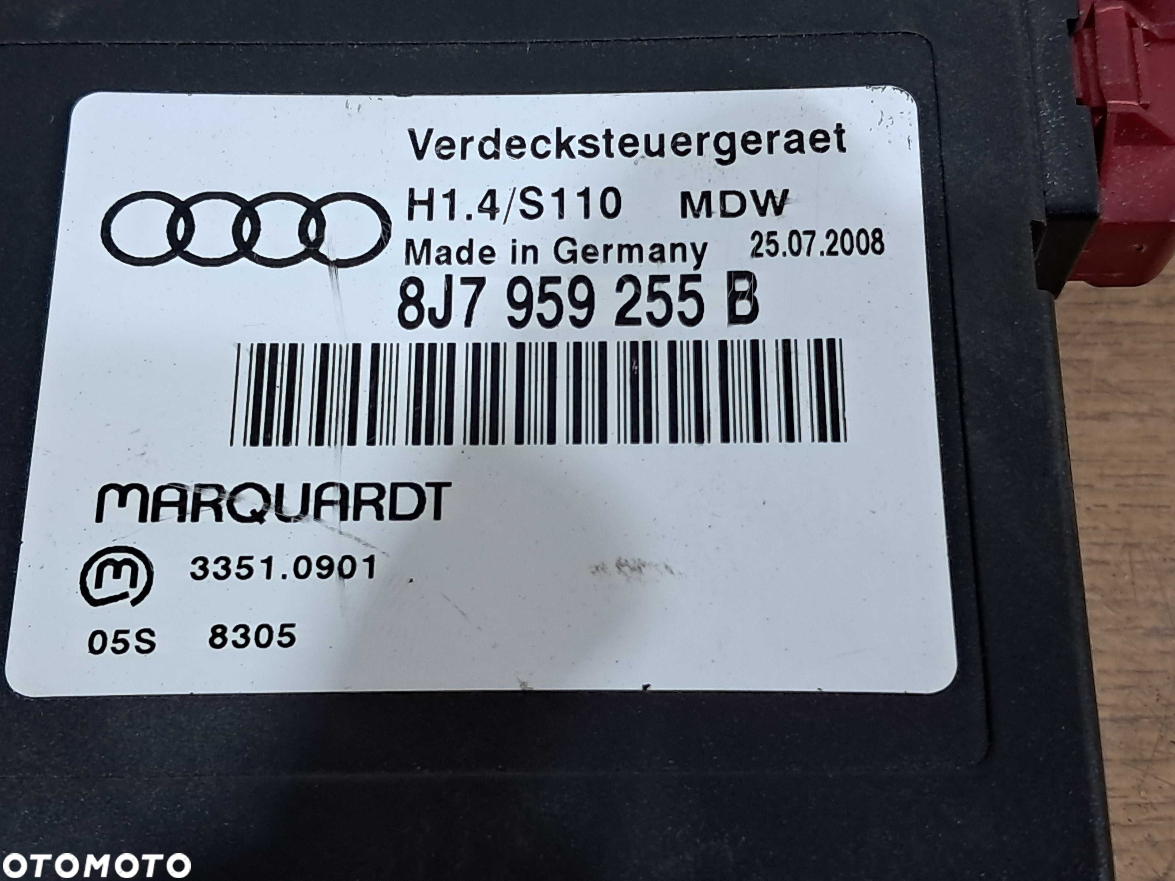 AUDI TT 8J Cabrio sterownik moduł dachu - 2