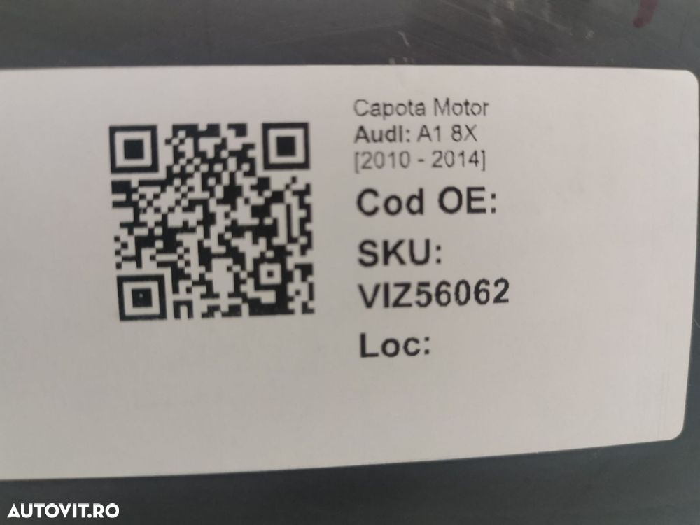 Capota Motor Audi A1 8X [2010 - 2014] 2015 2016 2017 2018 Originala - 8