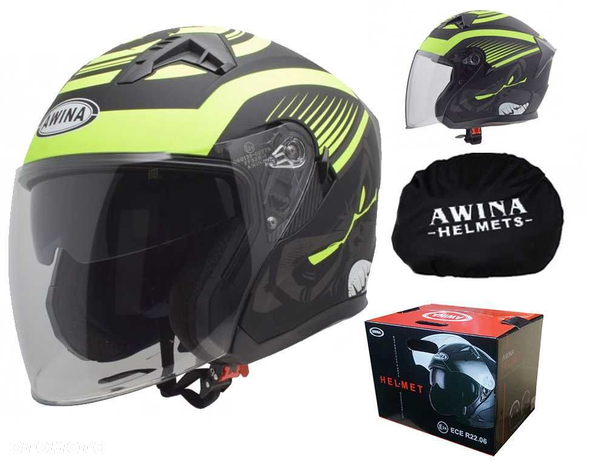 KASK Otwarty Motocyklowy FLUO MATT Sskuter Chopper ECER 22.06 + BLENDA