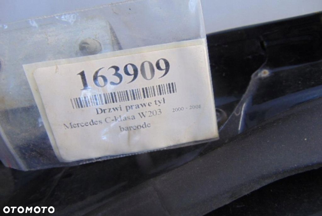 MERCEDES C-KLASA W203 DRZWI PRAWY TYL SEDAN LAKIER 189 STAN WIDOCZNY NA ZDJ - 6