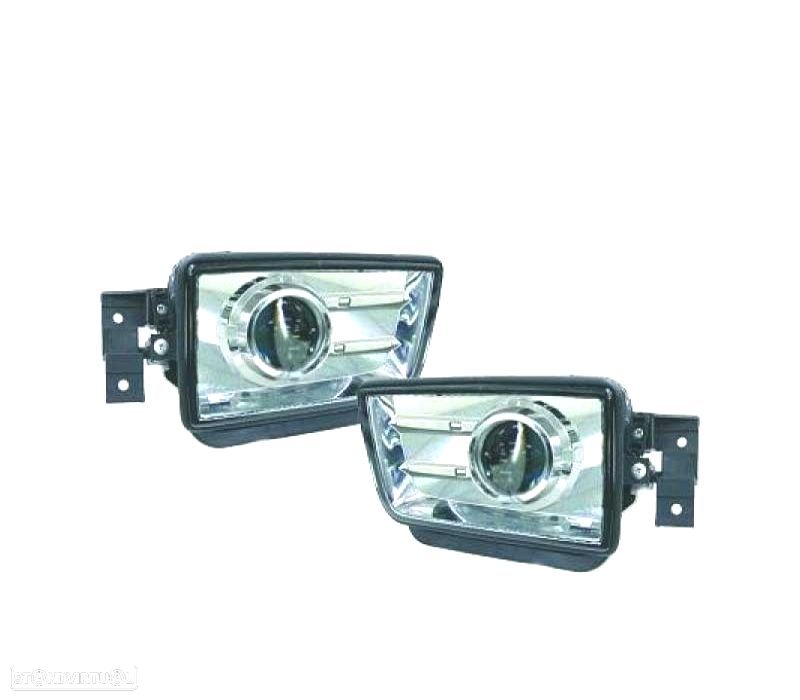 FARÓIS DE NEVOEIRO BMW E34 88-95 COM LUPA FUNDO CROMADO - 1