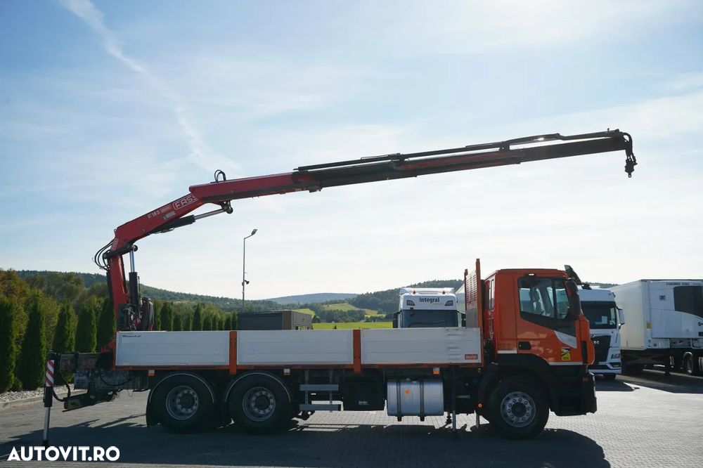 Iveco STRALIS 420 / 6X2 / LIVRARE 6.5m + HDS FASSI. F185 CAPACITATE MAXIMĂ DE ÎNCĂRCARE 5750 KG / RADIOCOMANDĂ / ROTATOARE / ANVELOPE 100% / - 6