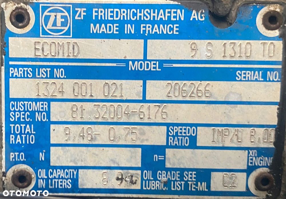 SKRZYNIA BIEGÓW ECOMID 9 S 1310 TO MAN TGL TGM - 5