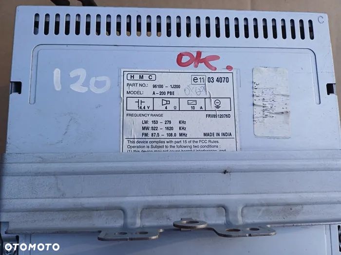 Radio Fabryczne CD MP3 Hyundai I20 2008-2011 - 2