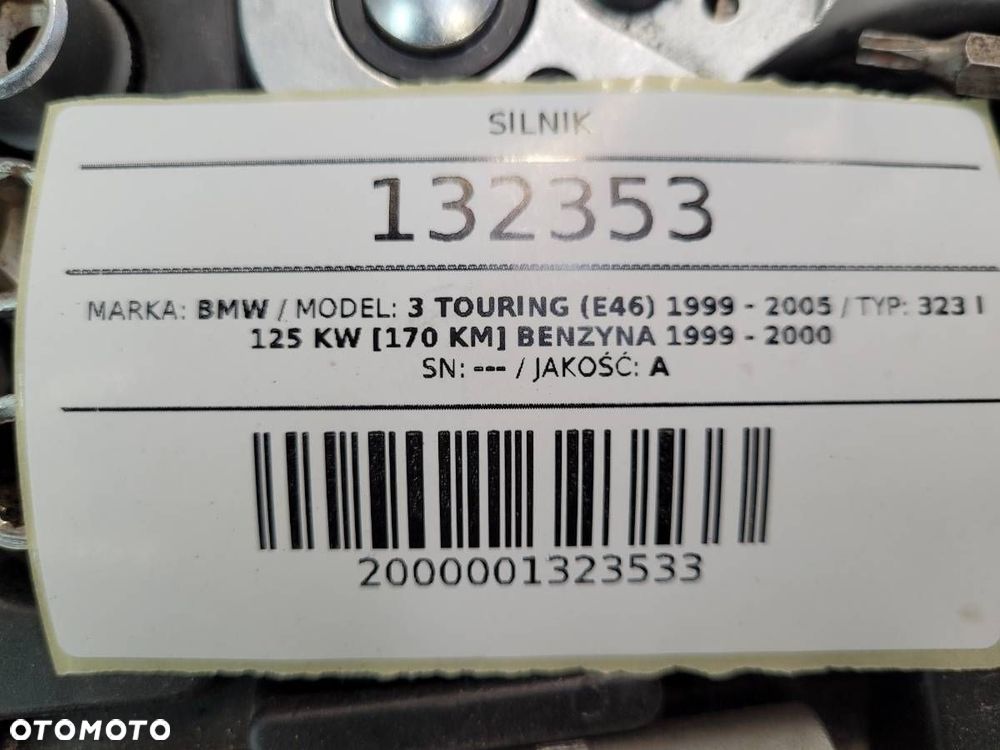 SILNIK KOMPLETNY BMW 3 E46 M54 B22 2.2 BENZYNA 170KM - 9