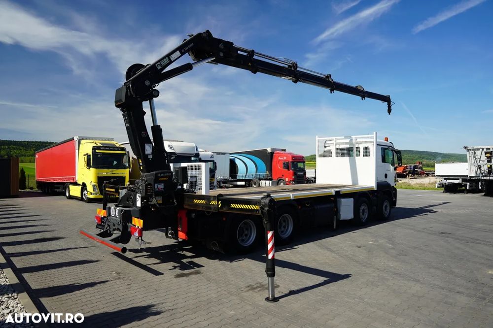 MAN TGS 35.480 / 8x4 / HDS HIAB 288 EP-5, rază de acțiune: 12,7 m / platformă laterală - 7,4 m / capacitate de ridicare: 9400 kg / EURO 6 / RADIOCOMANDĂ - 6