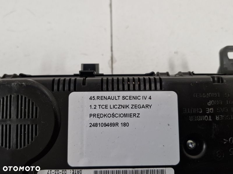 RENAULT SCENIC IV 4 1.2 TCE LICZNIK ZEGARY PRĘDKOŚCIOMIERZ 248109469R - 9