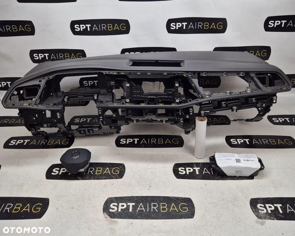 VW T7 DESKA ROZDZIELCZA KONSOLA KOKPIT PULPIT PODUSZKI AIRBAG AIR BAG PASY KIT SET - 1