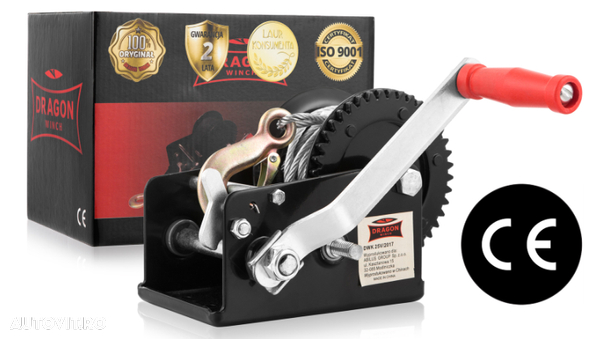 Troliu manual cablu otel sau chinga Dragon Winch de 2500 lbs (trage 1133kg)