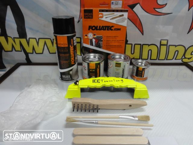 Tinta alta temperatura Foliatec de cor Amarelo Neon Brilhante para bombas / pinças travão, kit 3 c - 15