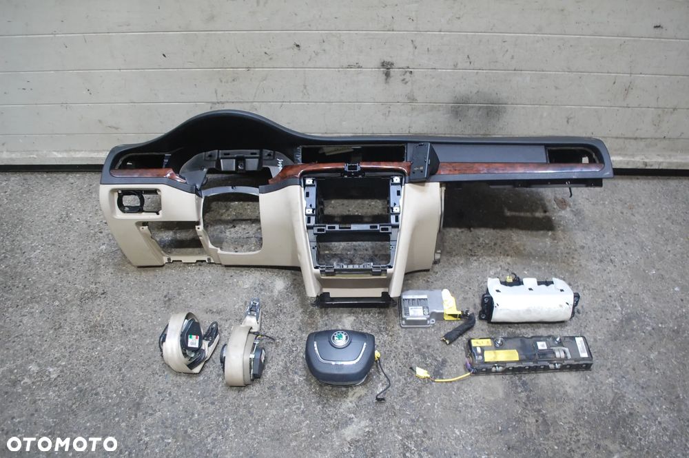 DESKA ROZDZIELCZA KONSOLA AIR BAG KOMPLET SKODA SUPERB II 3T1857701 - 1