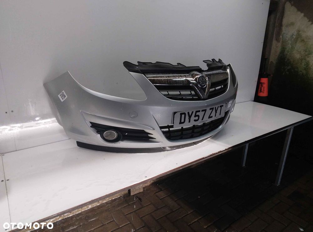 } ZDERZAK PRZÓD PRZEDNI OPEL CORSA D Z157 SREBRNY HALOGENY - 3