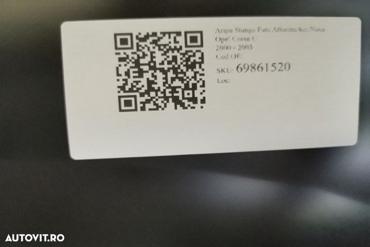 Aripa Stanga Fata Aftermarket Noua Opel  Corsa  C [2000 - 2003] - 7
