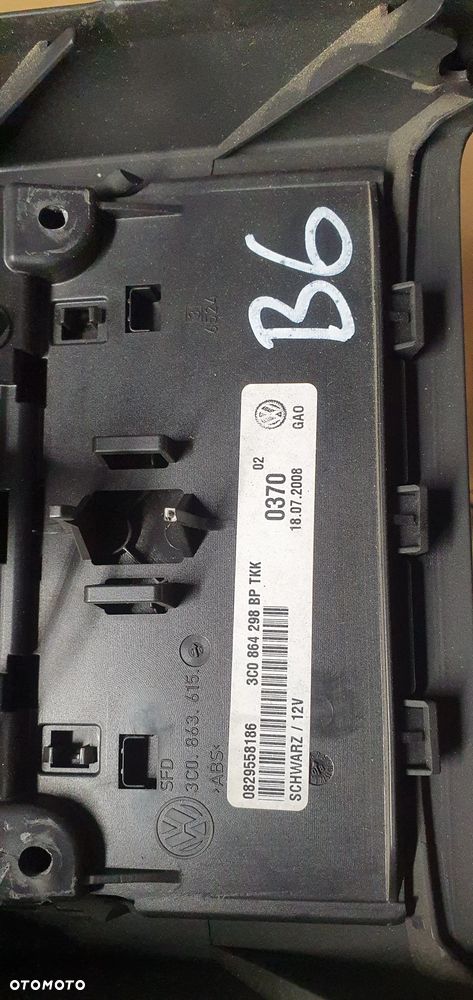 Kratka nawiewu powietrza tył tylna schowek VW Passat B6 3C0864298BP 3C0863615 - 7