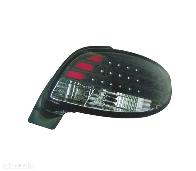 FAROLINS TRASEIROS LED PEUGEOT 206 98-09 PRETO - 2