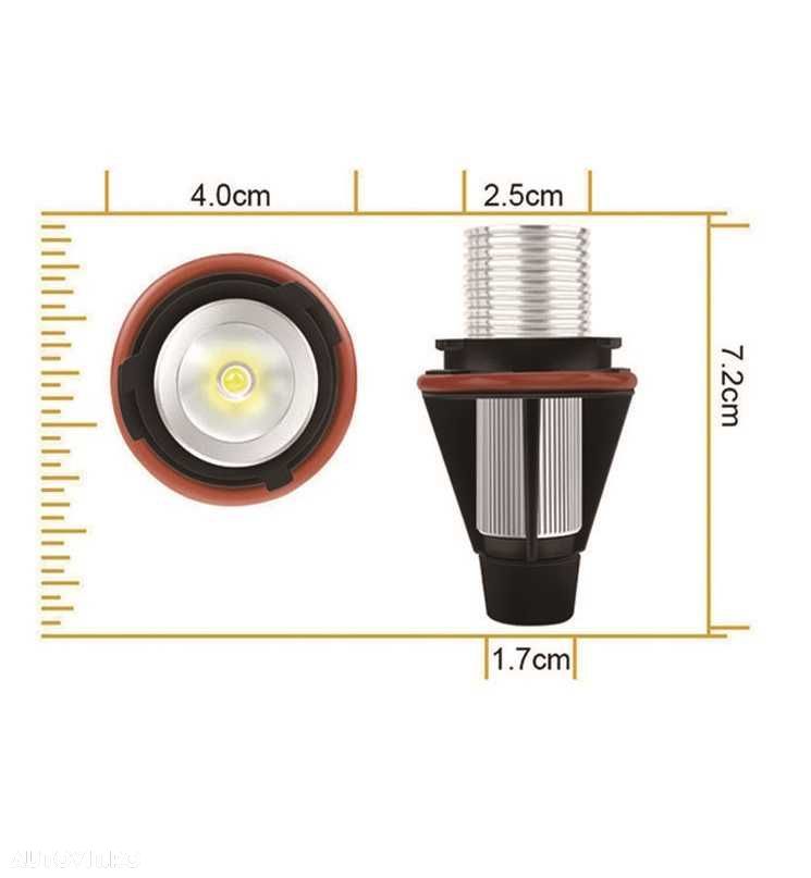 Led Marker Angel Eyes 20W DRL Canbus E39 E87 E60 E61 E83 E53, GALBEN - 3