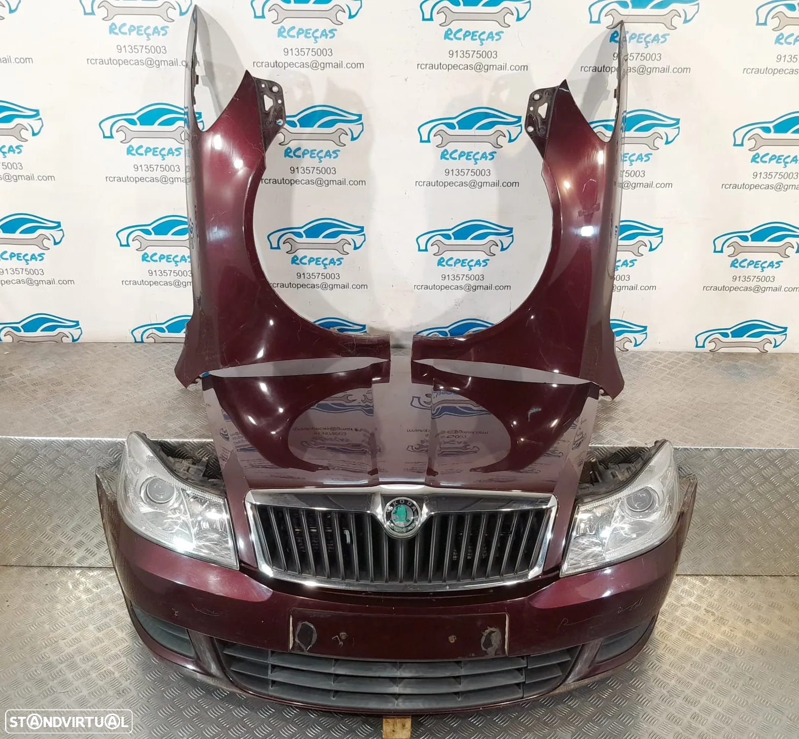FRENTE COMPLETA SKODA OCTAVIA II 2 MK2 FACELIFT 1Z3 CAPOT PARACHOQUES GUARDA-LAMAS OTICAS RADIADOR VENTILADOR FRENTE FIBRA REFORÇO - 29