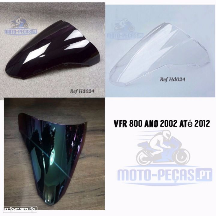 Viseira honda vfr 800 de 2002 até 2012 briseira vidro frontal bolha - 1