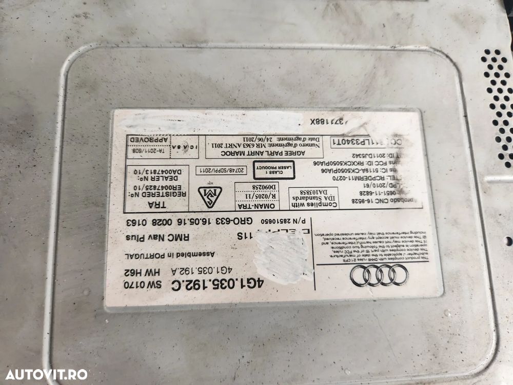 Modul Unitate Navigatie MMI RMC NAV PLUS Audi A6 C7 A7 Dupa 2012 Cod 4G1035192C 4G1035192A - Dezmembrari Arad - 8