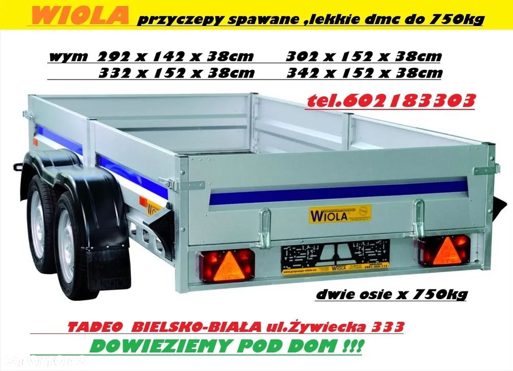 Wiola SILEZIA PLUS PRZYCZEPA 2-osiowa 2,9m - 1