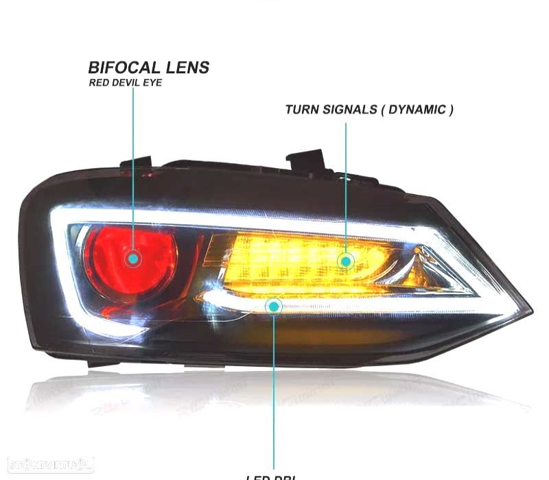 FARÓIS VOLKSWAGEN VW POLO 6R 09-17 LED LIGHT BAR DEVIL EYE - 5
