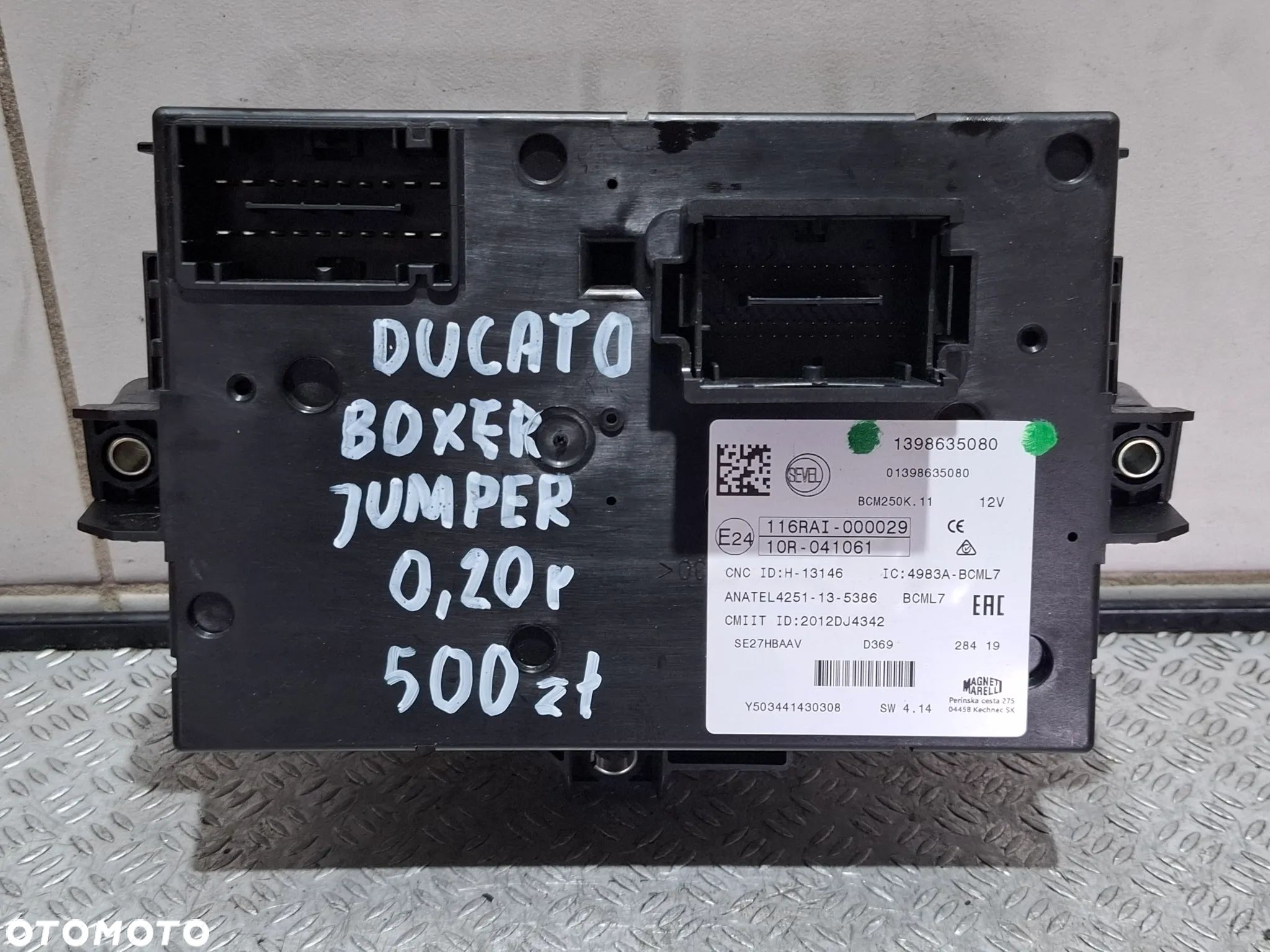 Moduł BCM BSI Fiat Ducato Citroen Jumper Peugeot Boxer rok 2020 nr 1398635080 - 1