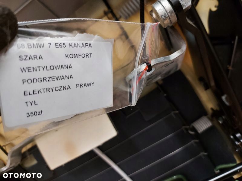 bmw 7 e65 fotel kanapa szara komfort prawy tył wentylowana grzana elektr. - 9