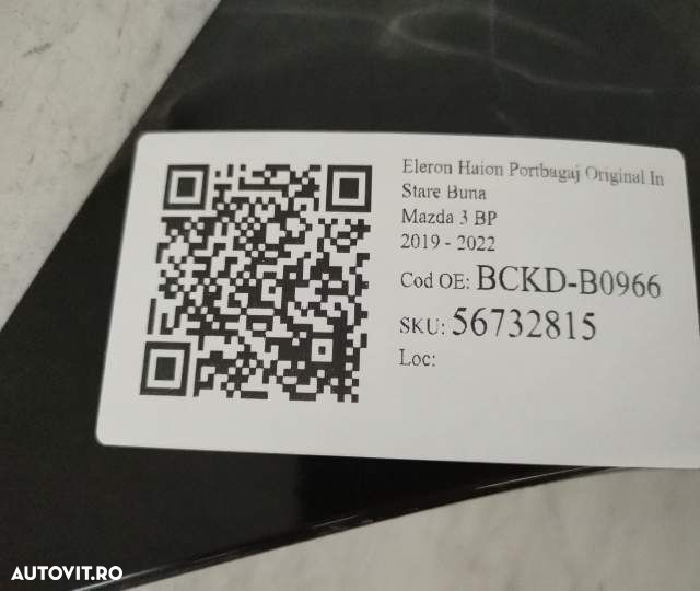 Eleron Haion Portbagaj Original In Stare Buna Mazda  3 BP [2019 - 2022 - 7