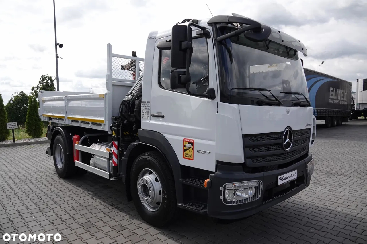 Mercedes-Benz ATEGO 1627 / 4X2 / WYWROTKA  3 STR. + HDS HIAB 099 BS-2 / PILOT / ROTATOR / WIDŁY / OPONY 100% / SPROWADZONY - 12