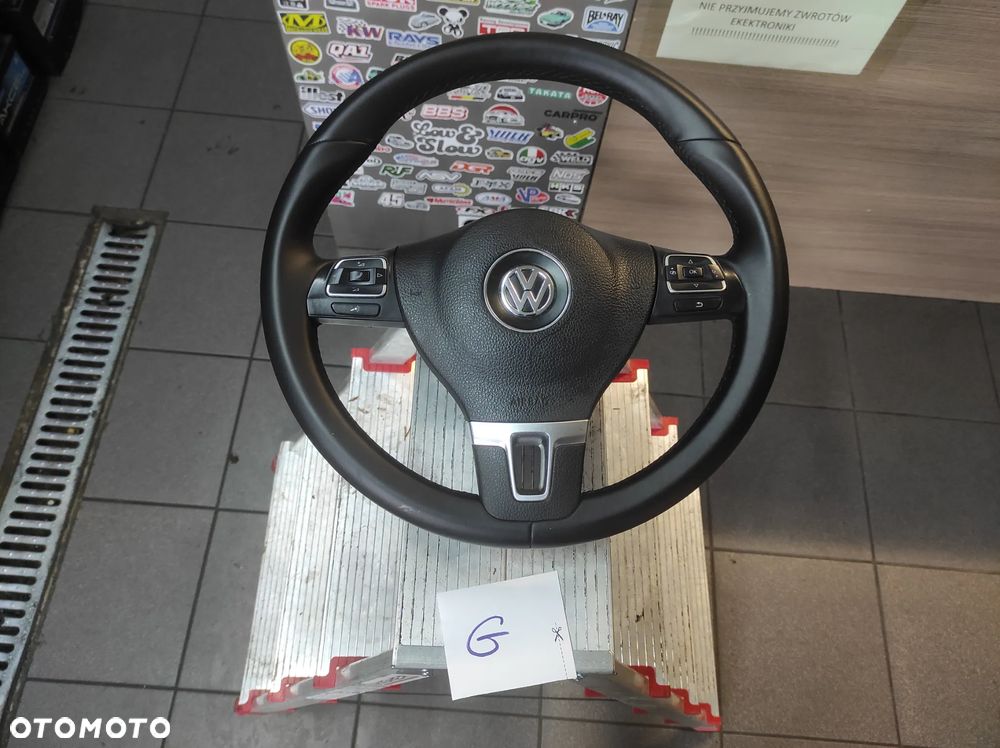 KIEROWNICA 3 RAMIENNA SKÓRA SKÓRZANA MULTIFUNKCJA R LINE VW TIGUAN PASSAT B6 B7 CC SIROCCO CADDY GOLF 5 6 TOURAN EOS POLO 5 6 WYSYŁKA !!! - 1