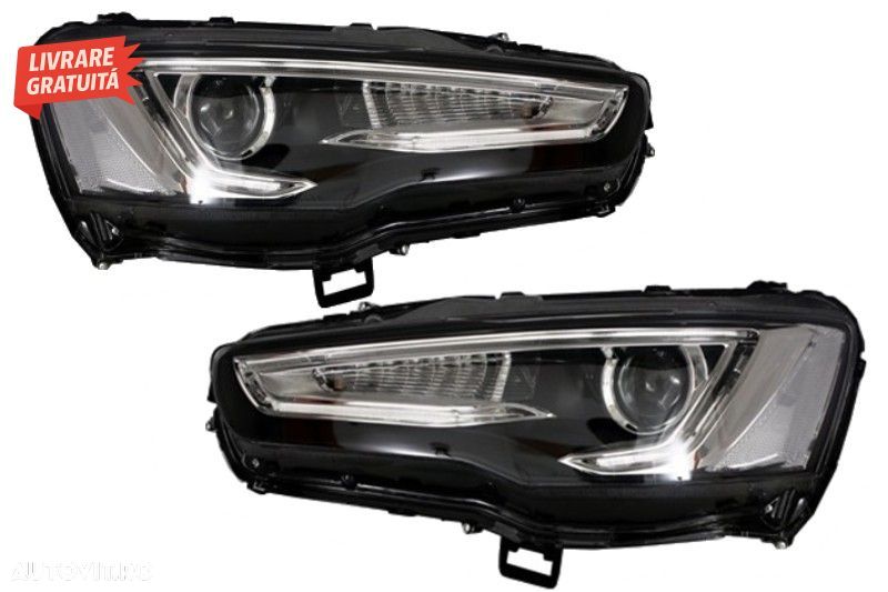 Faruri LED DRL Mitsubishi Lancer (2007-2017) Dual Projector Semnal Secvential Dina- livrare gratuita - 1