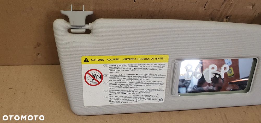 Osłona przeciwsłoneczna prawa pasażera VW Passat B6 3C0857552AB - 3