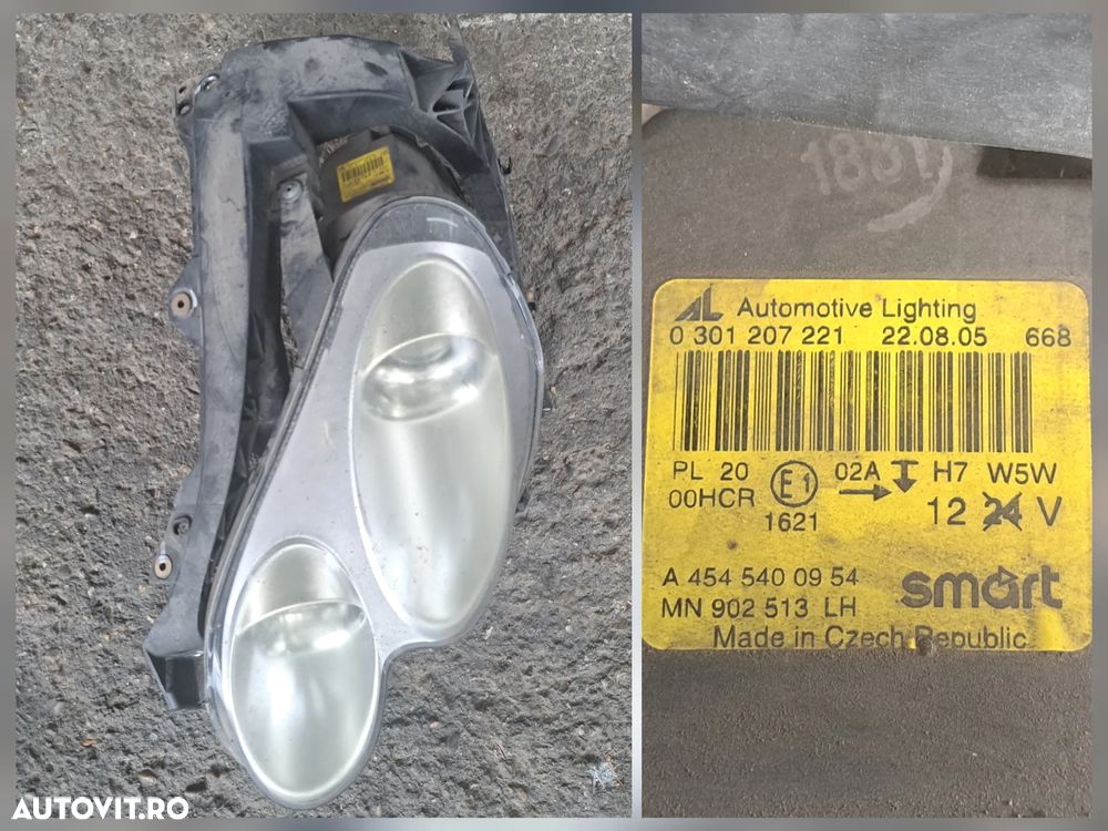 Far stanga dreapta halogen cu suport in stare foparte buna Original Smart Forfour W454 2004-2006 - 6