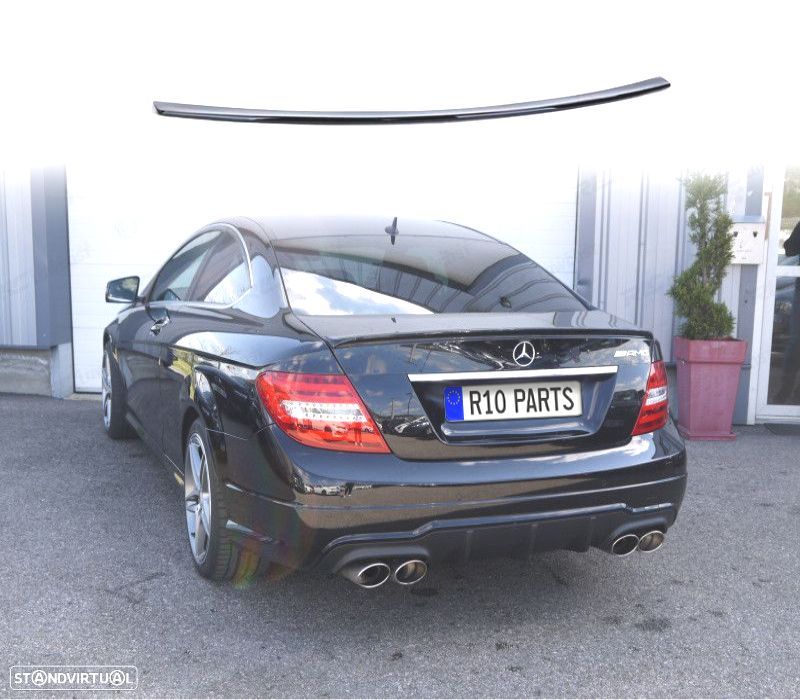 AILERON SPOILER TRASEIRO MERCEDES C CLASSE C204 COUPE 11-14 LOOK AMG PRETO BRILHANTE - 1