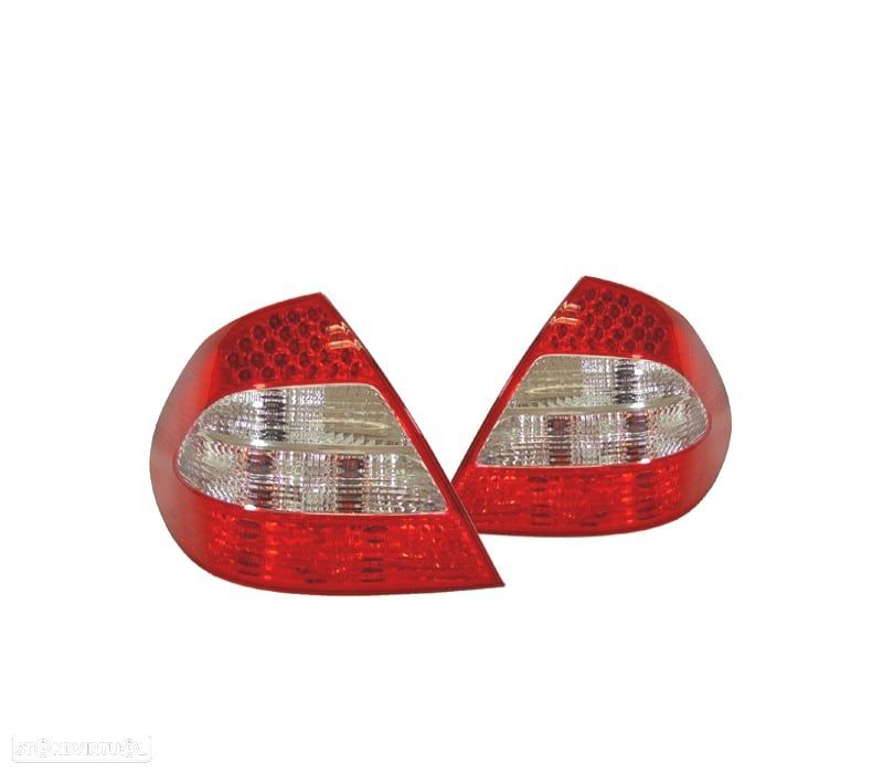 FAROLINS LED MERCEDES CLASSE E W211 02-06 VERMELHO CROMADO - 1