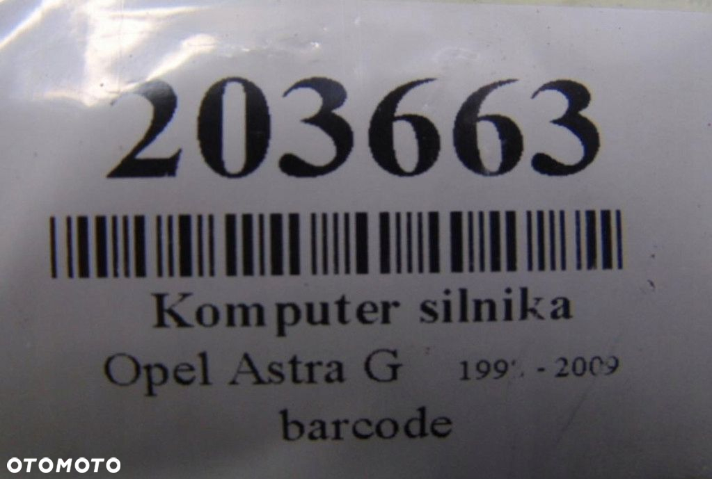 OPEL ASTRA G 1.7DTI KOMPUTER SILNIKA 09391259 - 5