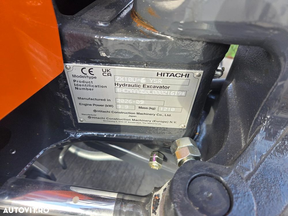 Hitachi ZX10U-6, 1,3tone, adancime sapare 2m, ridica 750kg, senile extensibile, rotire in gabarit, lama nivelare, latime 0,78m, inst picon, CUPLA RAPIDA+3 CUPE NOI, produs in JAPONIA, posibilitate leasing 5 ani, 1 an garantie-PROMOTIE 19.500 Eur+Tva - 11