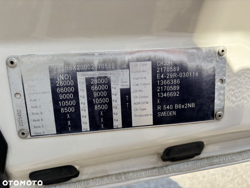 Scania R540 6x2 + Retarder + 17000L + Milk Pump - 23