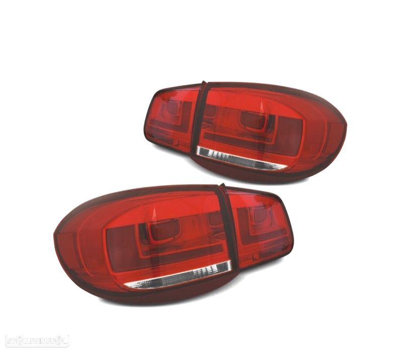 FAROLINS TRASEIROS PARA VOLKSWAGEN VW TIGUAN 07-11LIGHT BAR FONDO VERMELHO CROMADO - 1