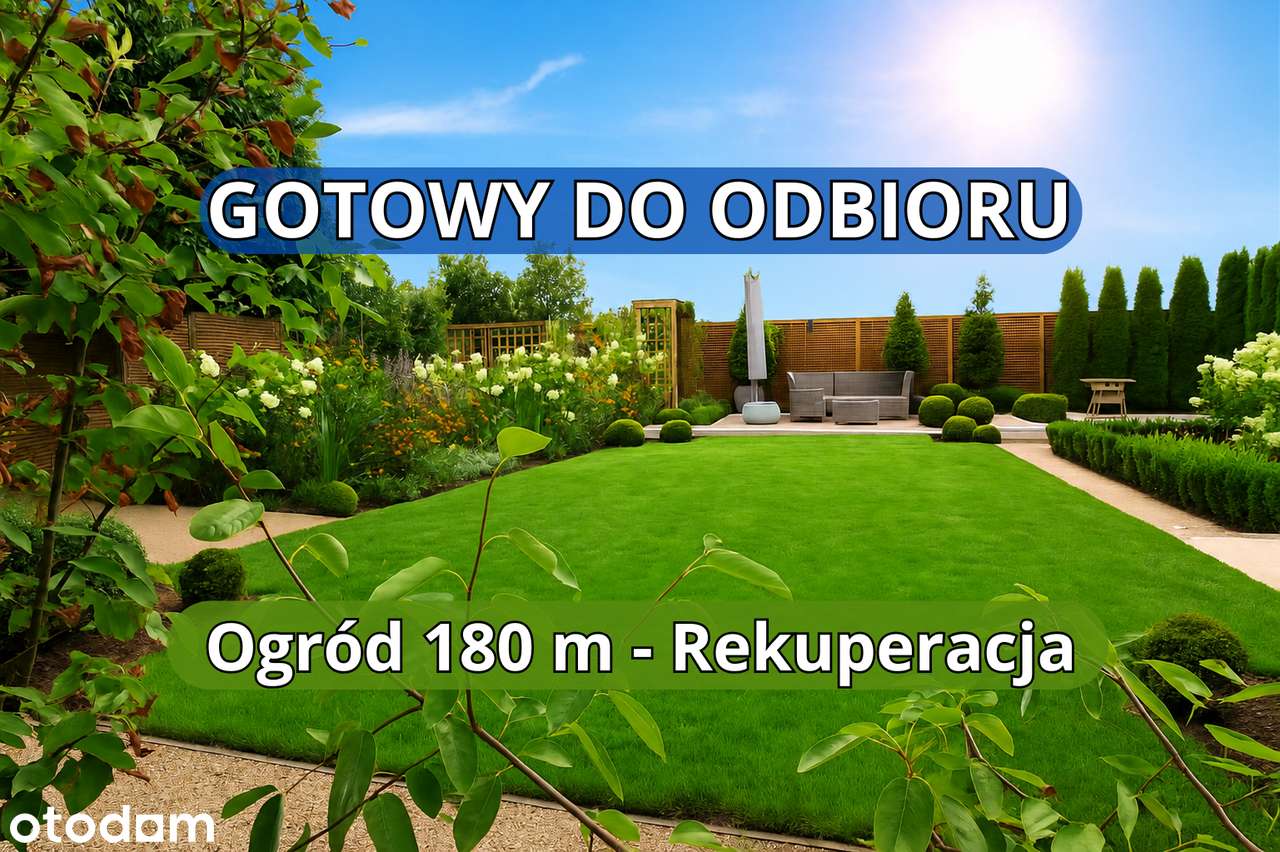 GOTOWY - Ogród 180 m2 - Rekuperacja - POMPA/PODŁOGOWE -BRAK SKOSÓW