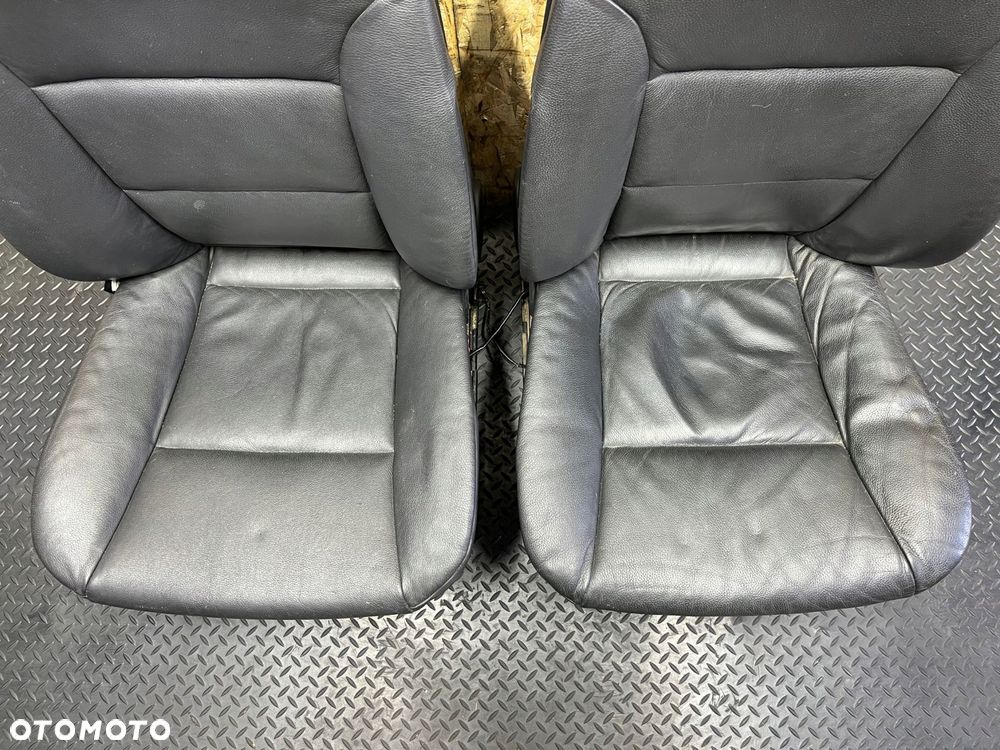 komplet fotele kanapa boczki tapicerka czarna skÓra europa bmw e61 gr - 11