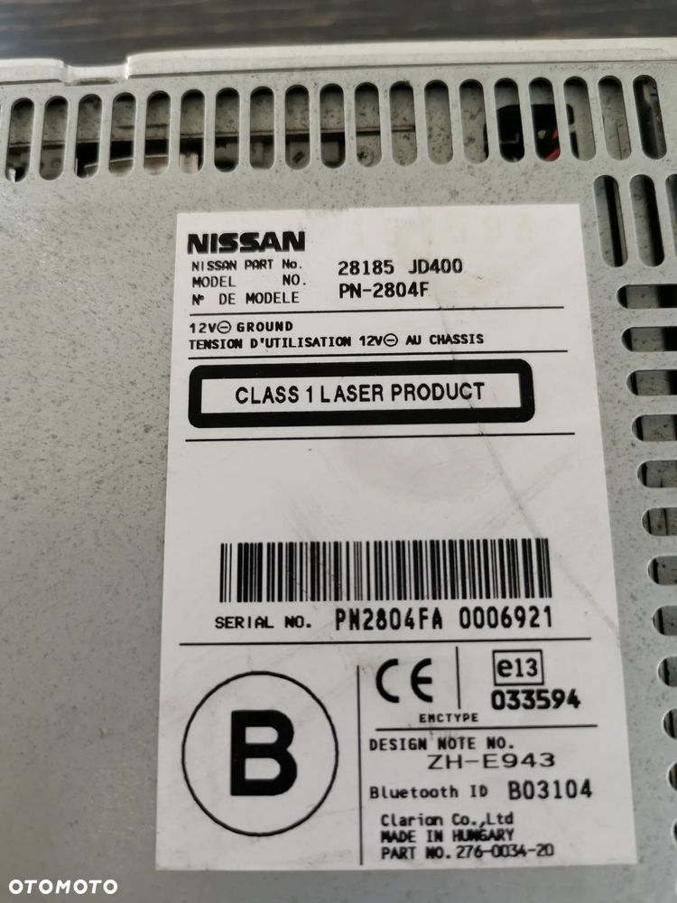 Radio do Nissan Qashqai 28185 JD400 - 4