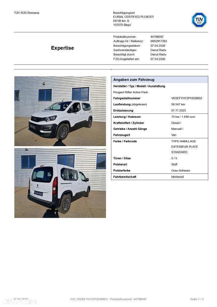 Peugeot Rifter 1.5 BlueHDI 100 CP S&S Active Pack - 19