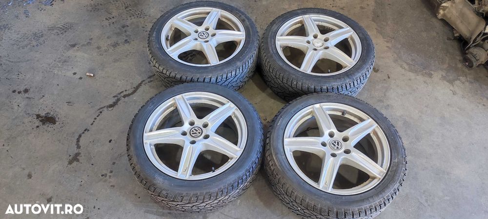 Set jante aliaj pe 17 volkswagen vw passat B6 sedan cu anvelope de iarna DOT 2020 - 1