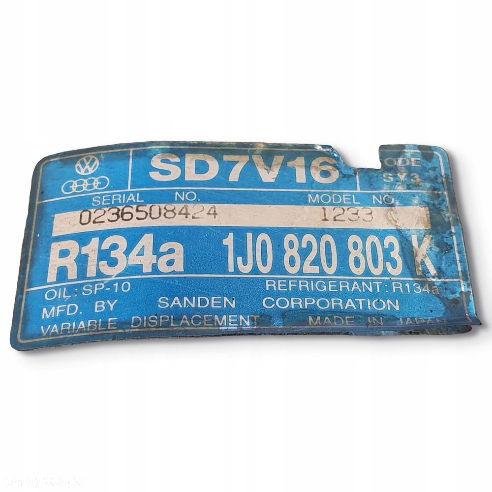SPRĘŻARKA KLIMATYZACJI Audi TT Skoda Octavia I 1.8 T 1J0820803K - 2